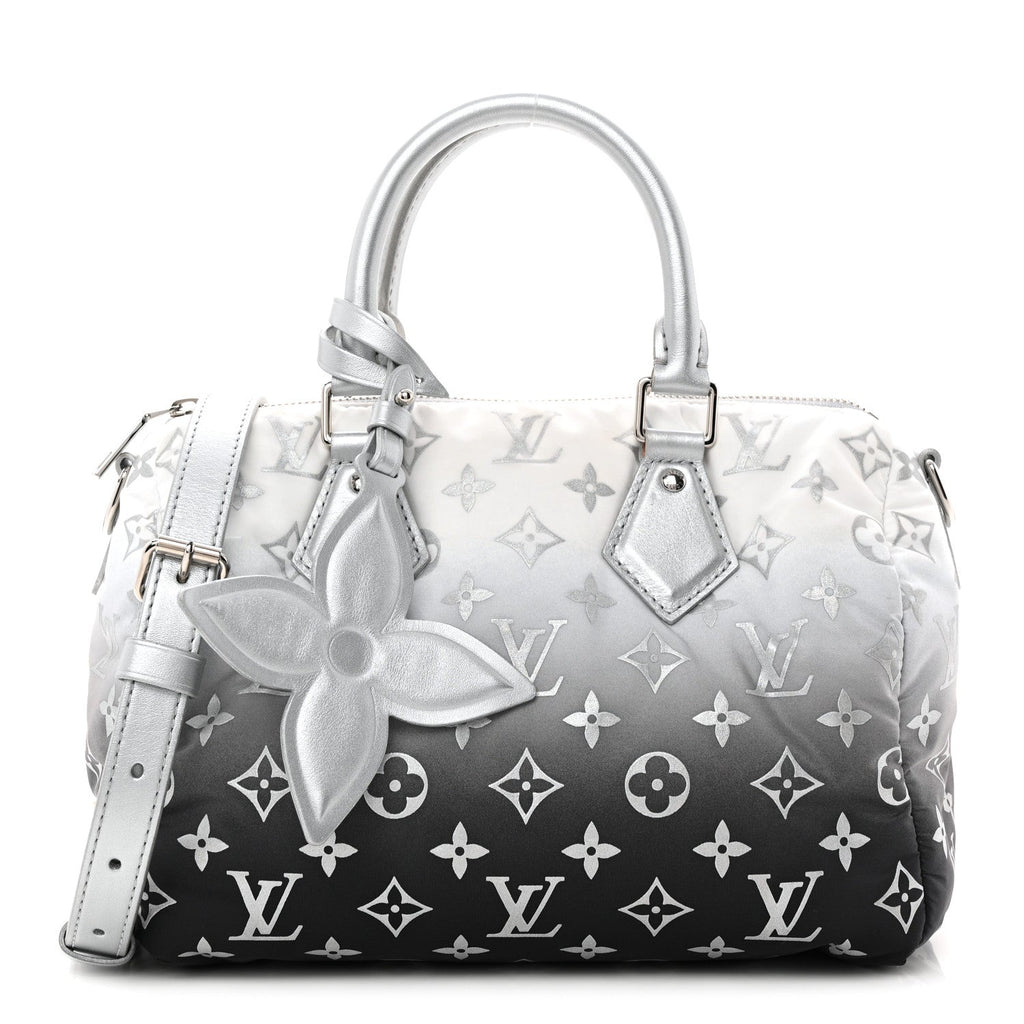 Nylon Monogram Gradient LV Snow Speedy Bandouliere 25 Frost
