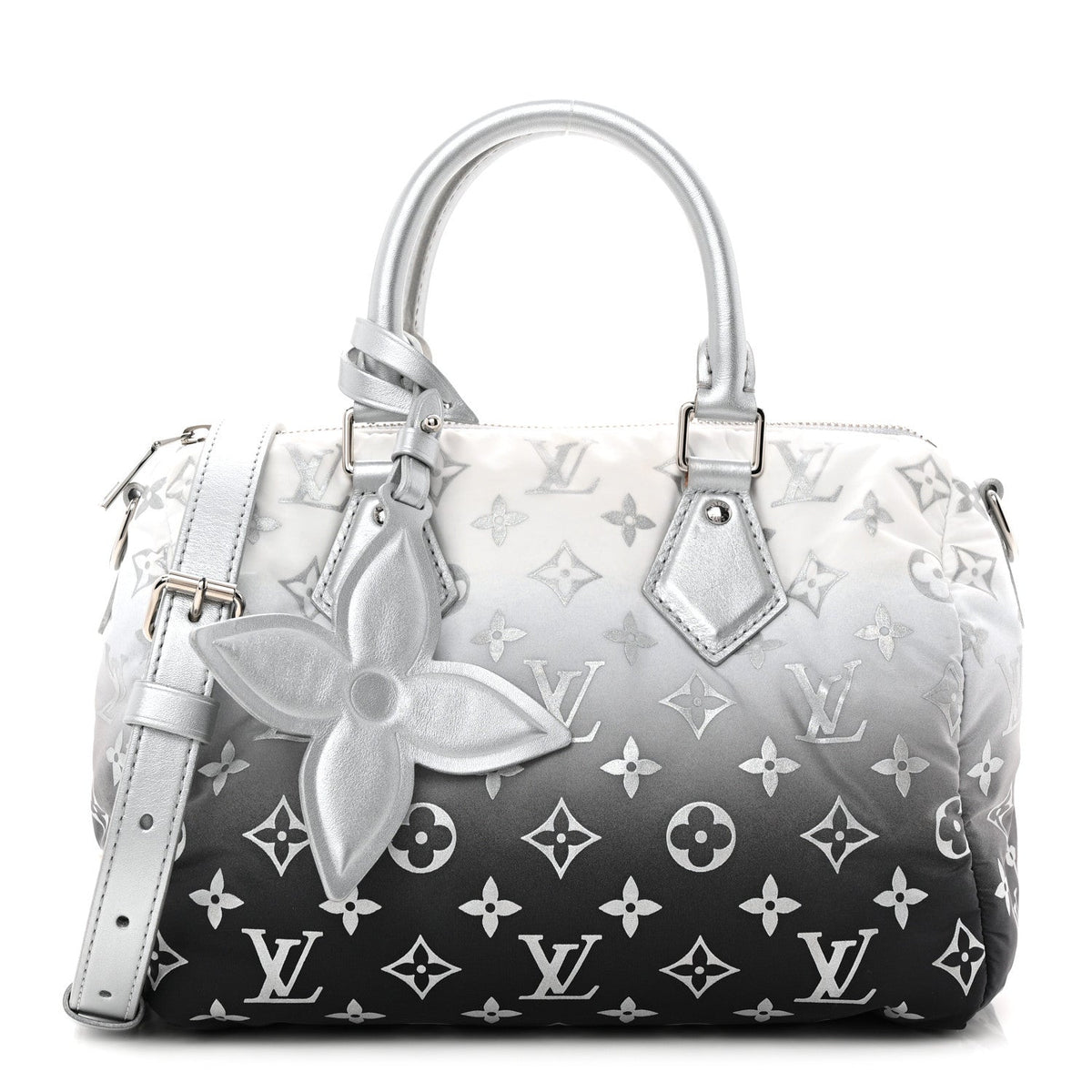 Nylon Monogram Gradient LV Snow Speedy Bandouliere 25 Frost