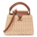 Rattan Calfskin Capucines BB Tan
