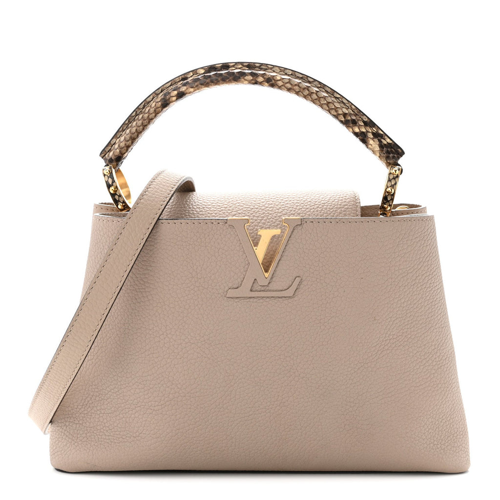 Taurillon Snakeskin Capucines PM Galet