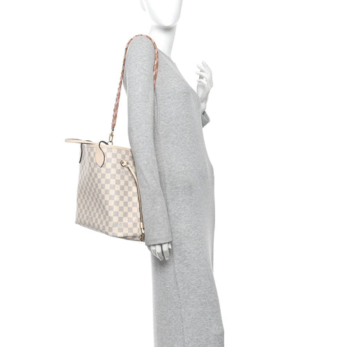 Damier Azur Braided Neverfull MM Pink