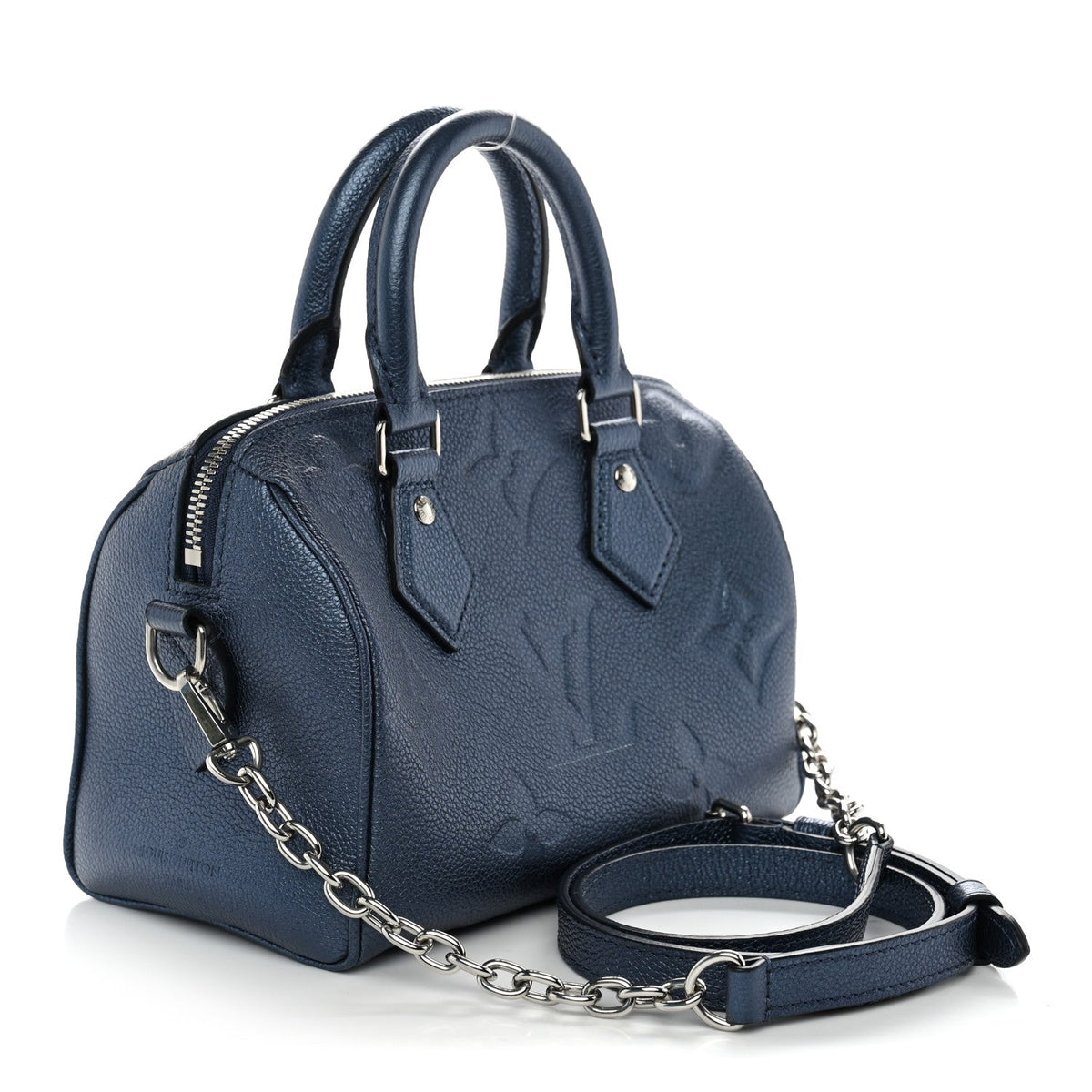 Metallic Empreinte Monogram Giant Speedy Bandouliere 20 Navy Nacre