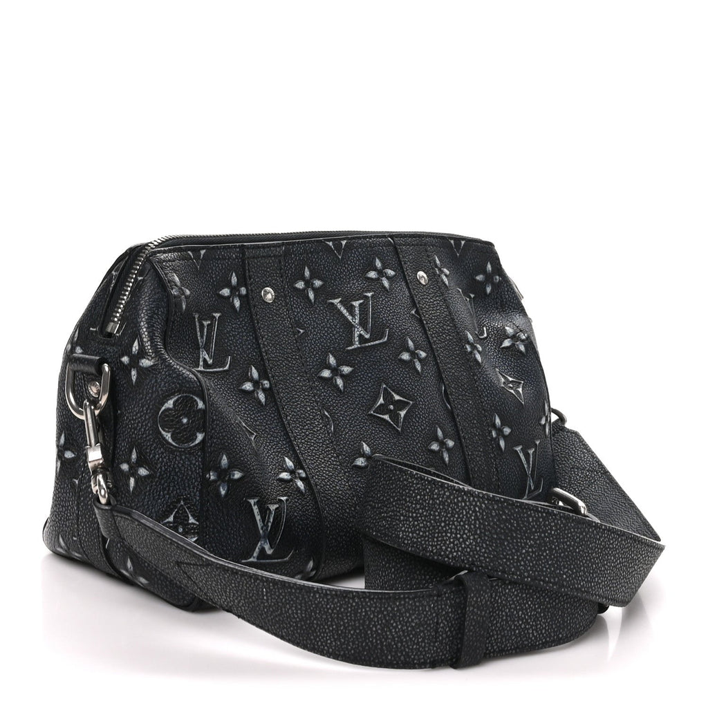 Cowhide Faded Monogram City Keepall Charcoal
