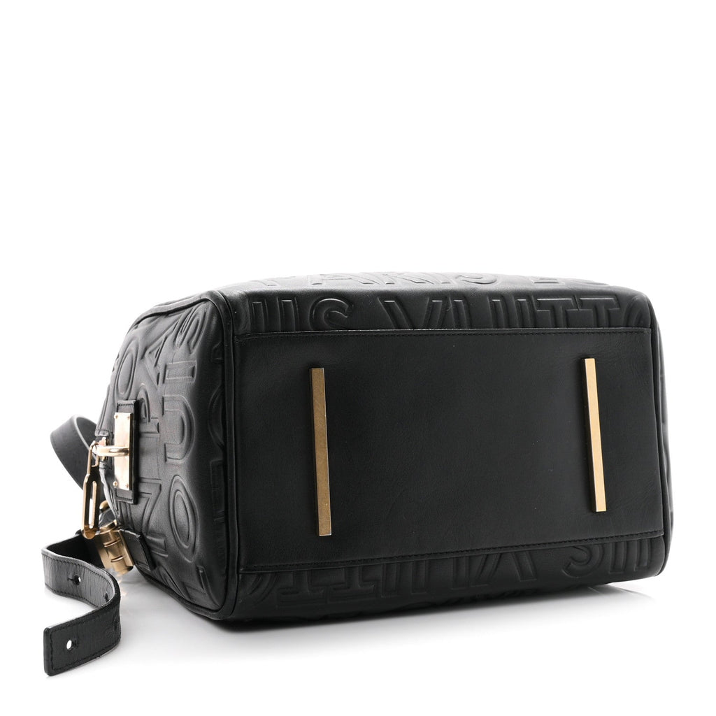 Calfskin Embossed Mini Cube Speedy Black