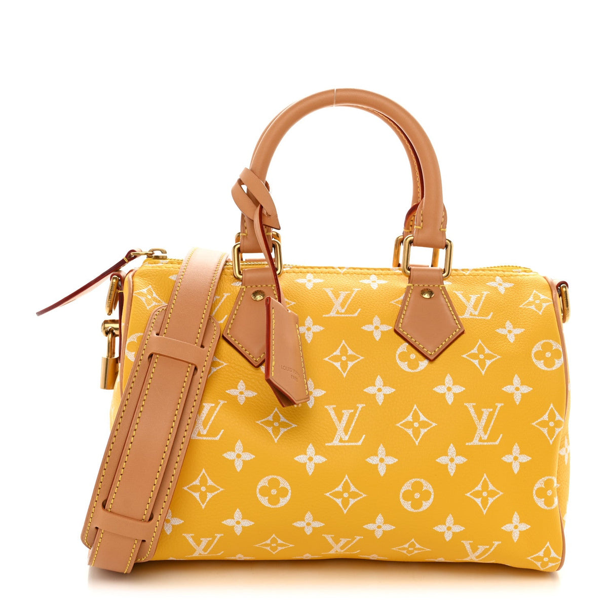 Calfskin Monogram Speedy P9 Bandouliere 25 Jaune Mat