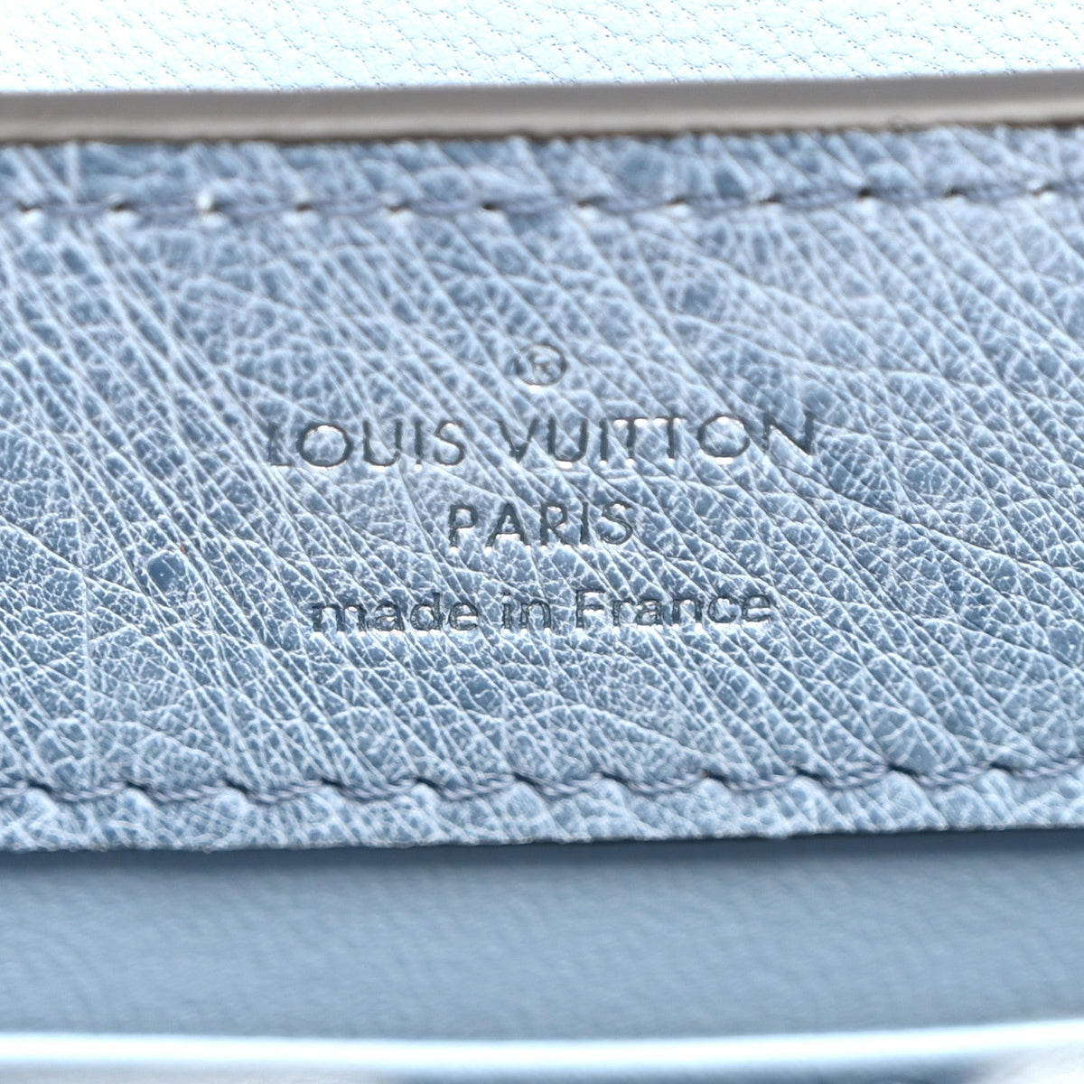 Ostrich Capucines Mini Blue Denim