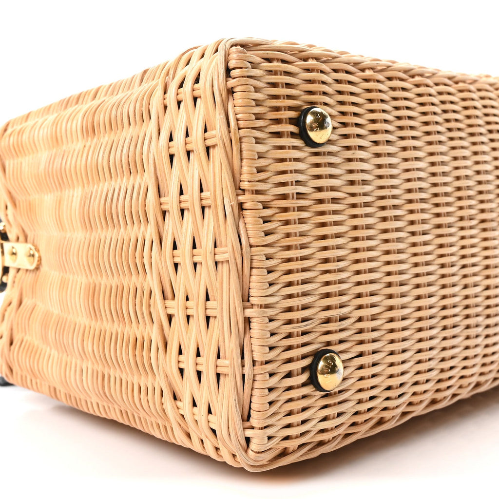 Rattan Calfskin Capucines BB Black