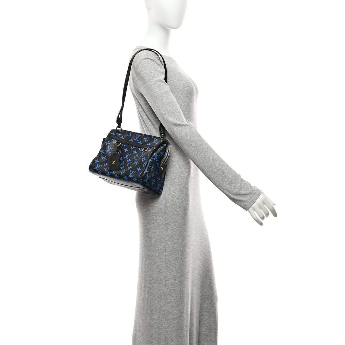 Colored Monogram Speedy Amazon PM Blue Black