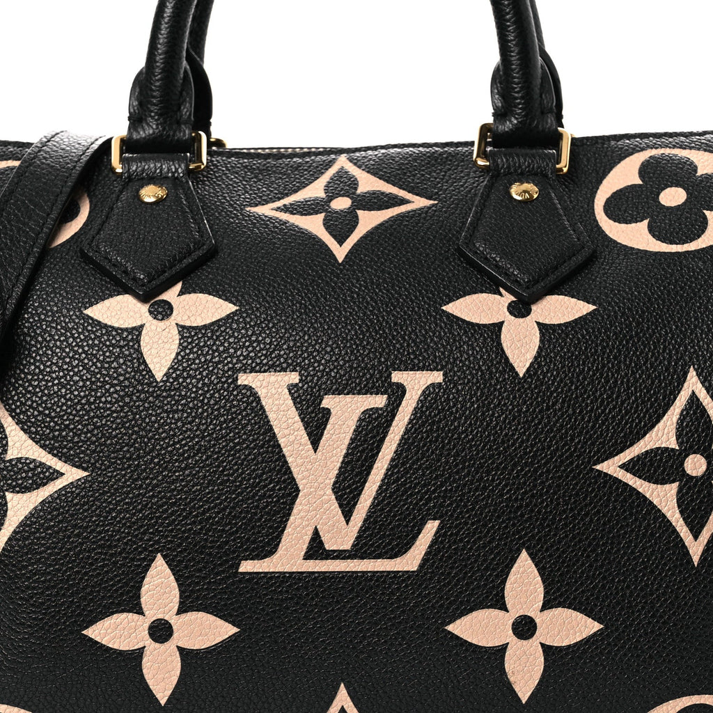 Empreinte Monogram Giant Speedy Bandouliere 25 Black Beige