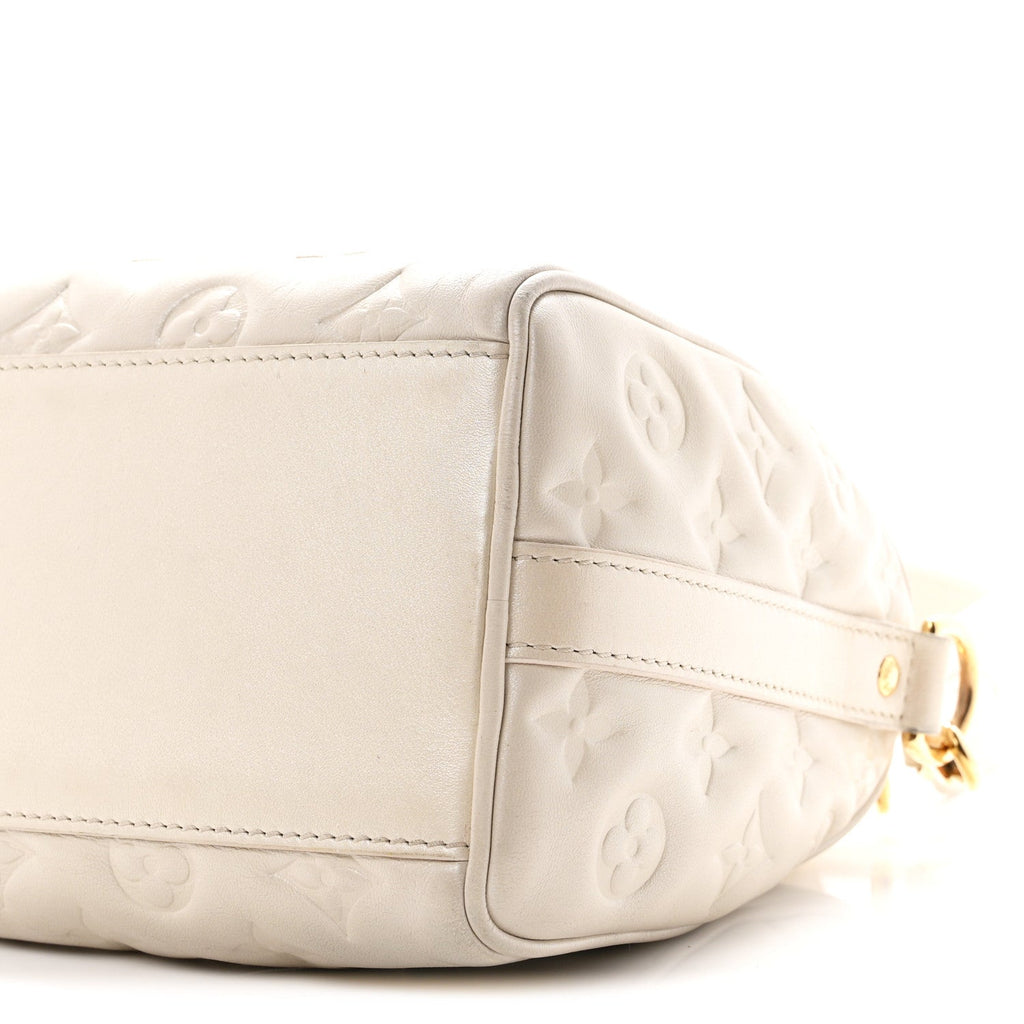 Lambskin Embossed Monogram Fall in Love Speedy 22 Bandouliere Ivory