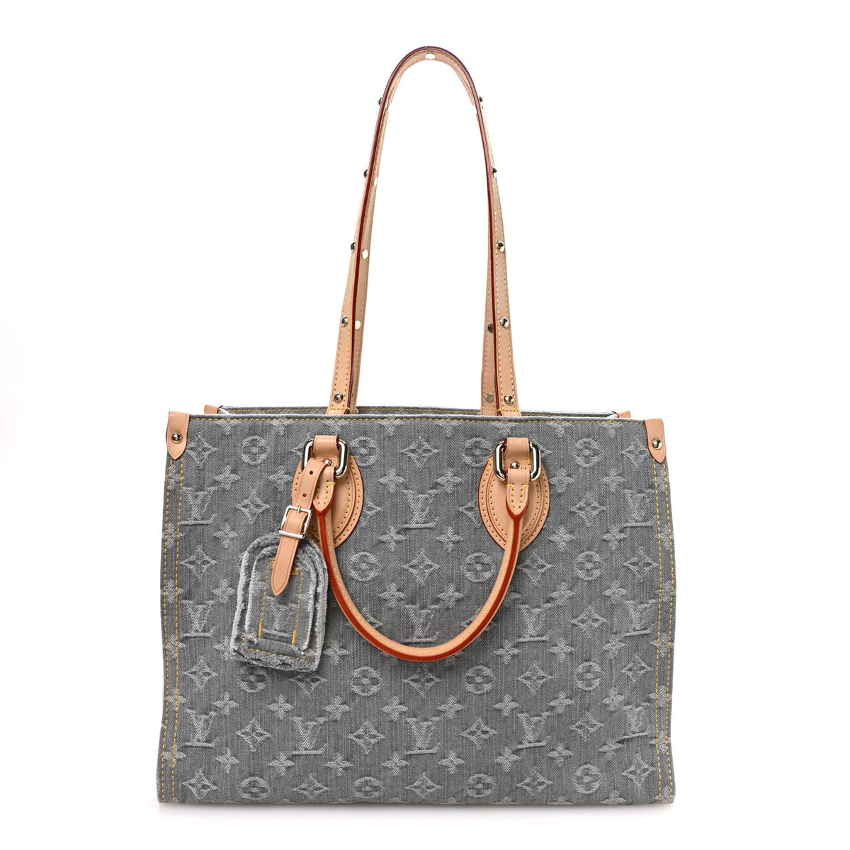 Monogram Denim Onthego MM Washed Grey