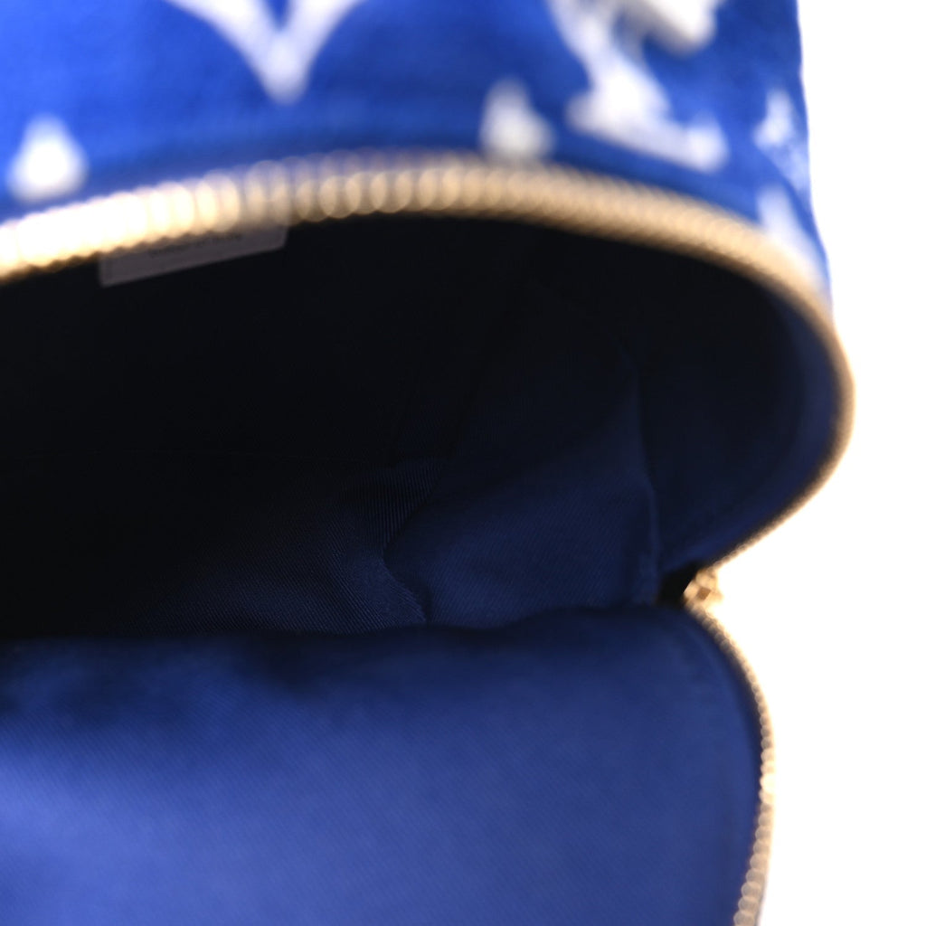 Jacquard Velvet Monogram Palm Springs Backpack Mini Blue
