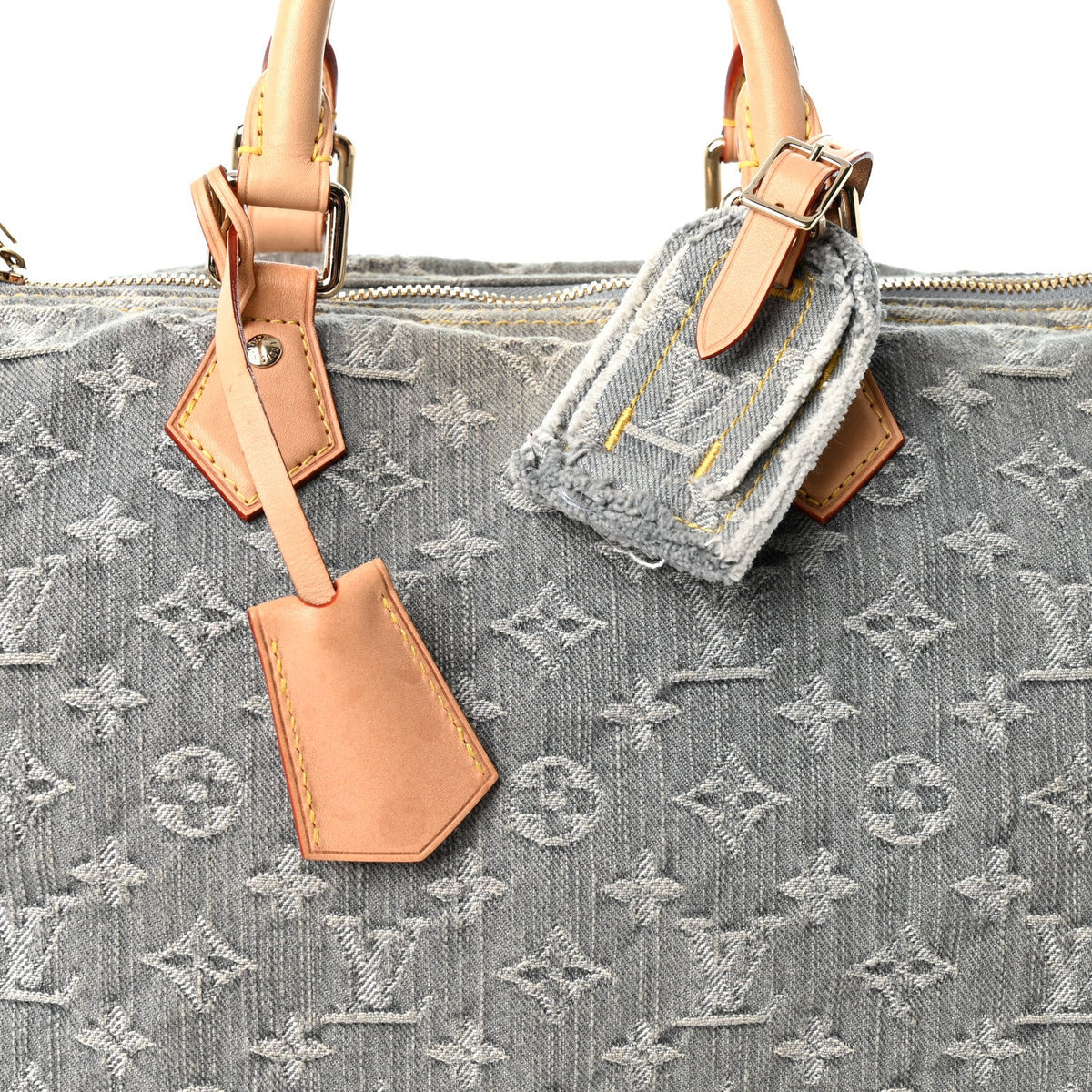 Monogram Denim Speedy Soft 30 Washed Gray