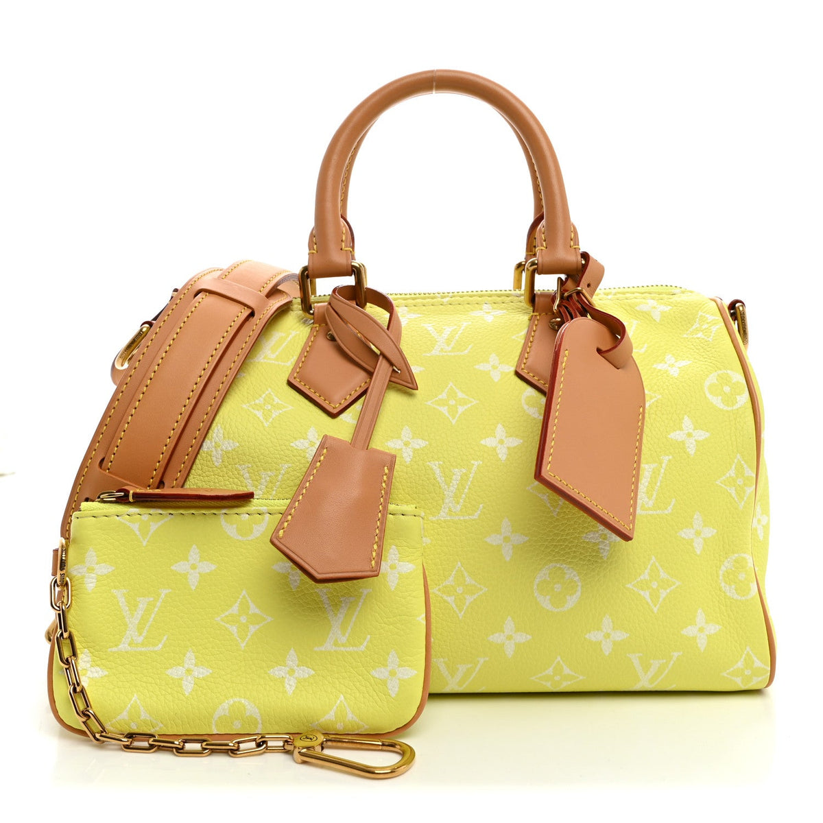 Calfskin Monogram Speedy P9 Bandouliere 25 Lemonade Yellow