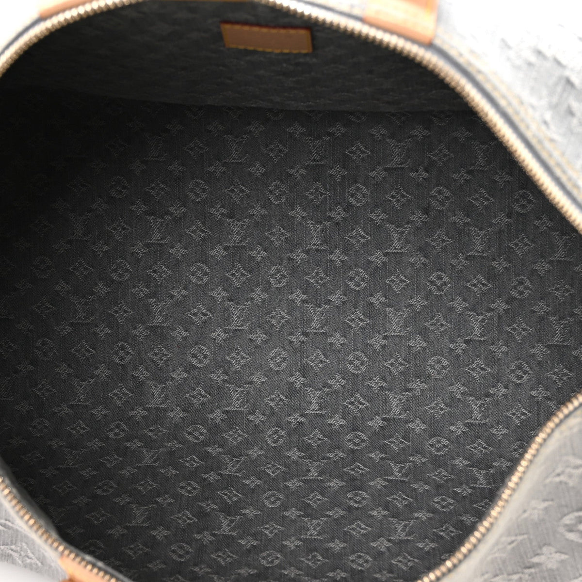 Denim Monogram Studded Keepall Bandouliere 45 Cloudy Grey