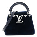Velvet Crystal Capucines Mini Midnight Blue