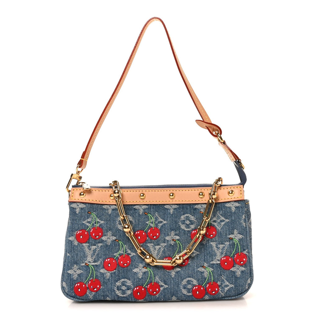 LV X TM Monogram Denim Cerises Pochette Accessories Blue