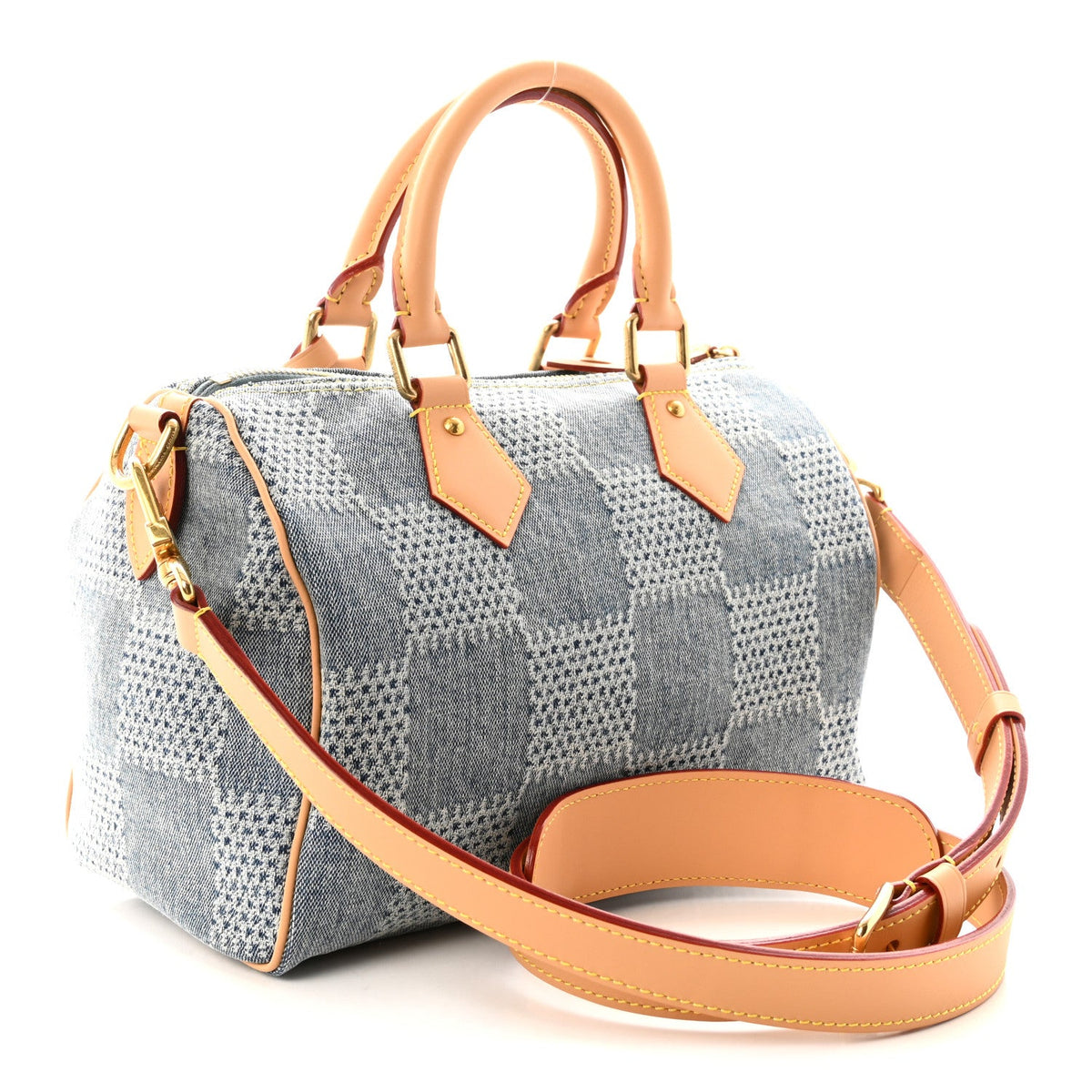Damier Denim 3D Speedy Bandouliere 25 Bleu