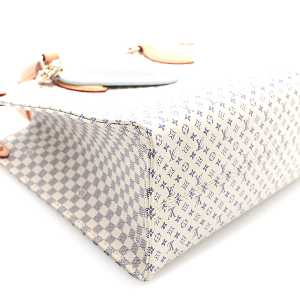 Monogram Damier Calfskin Romance Onthego PM Azure Blue Sand