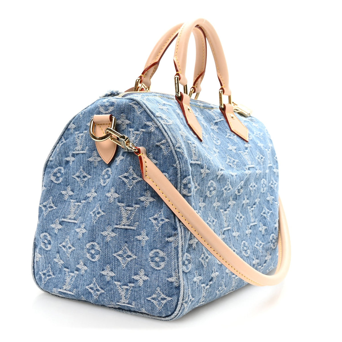Monogram Denim Speedy Soft 30 Blue